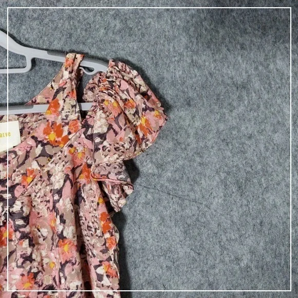 Maeve Top S Cold Shoulder Ruffle Dainty‎ Floral  Lightweight Cottage Boho Garden - Picture 3 of 16